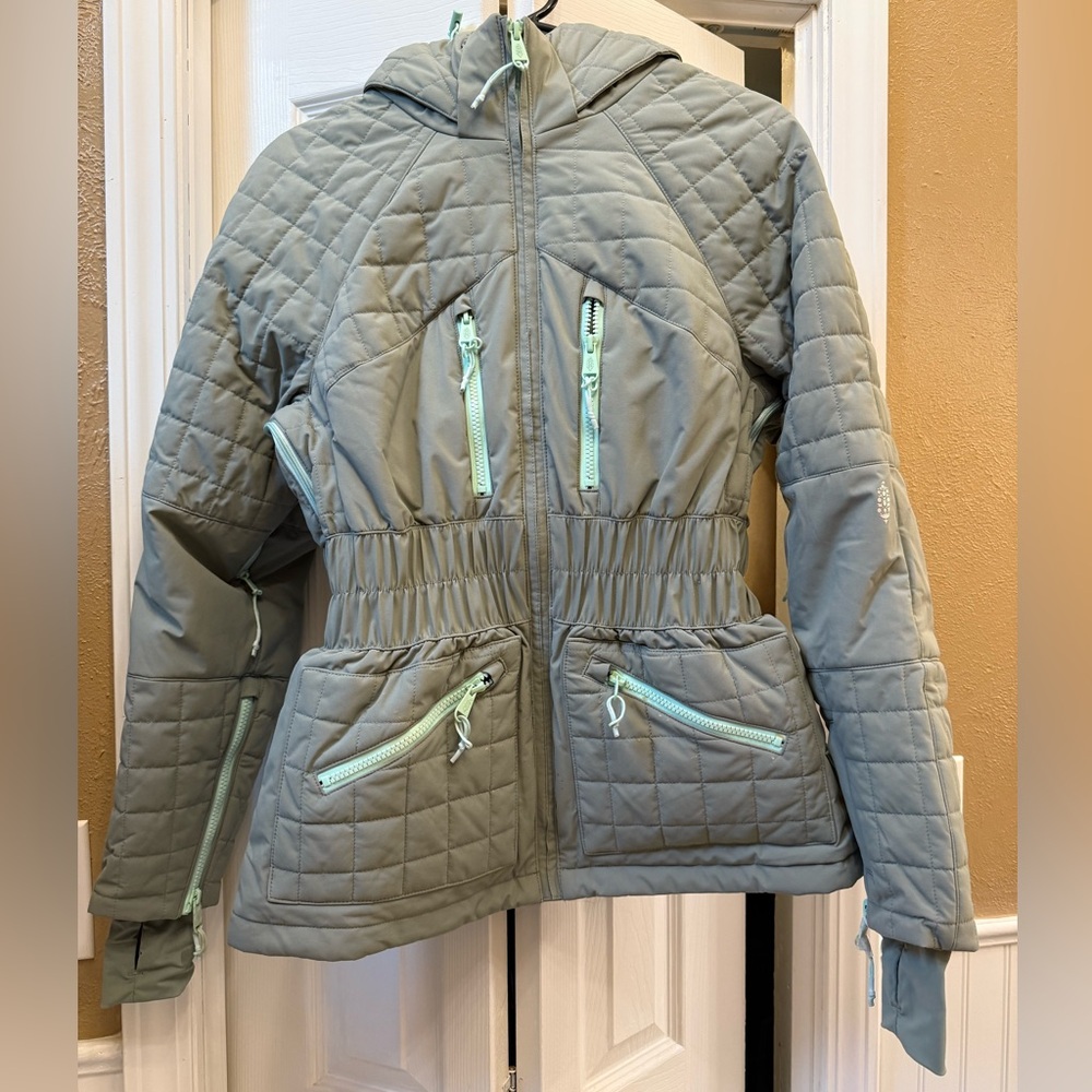 FP Movement by Free People Quilted Ski Jacket in Light Green